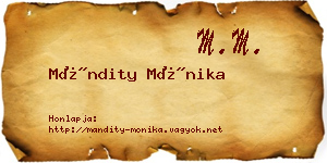 Mándity Mónika névjegykártya